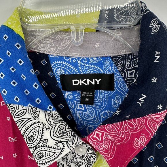 DKNY shirt dress midi colorful M - Picture 7 of 9